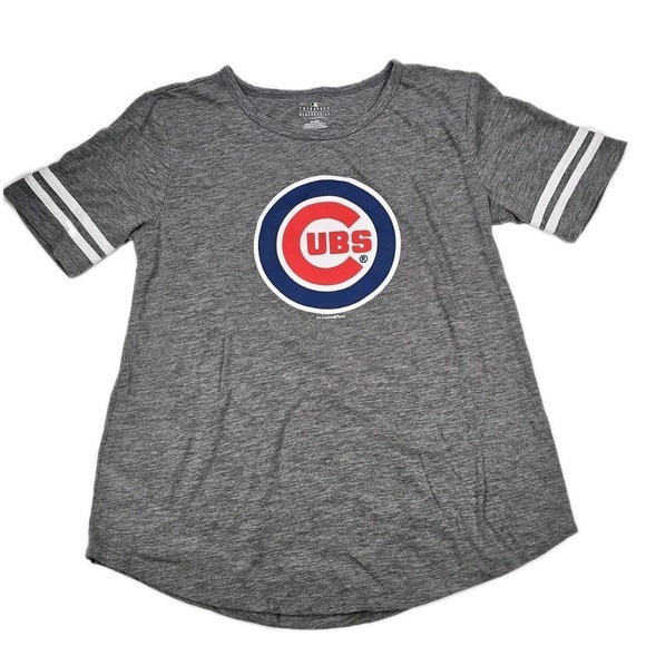 Chicago‎ Cubs 5th & Ocean Shirt Womens M Gray MLB Baseball Print Vintage - Picture 1 of 5